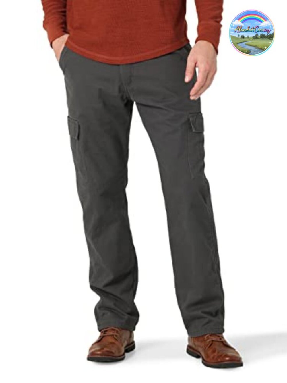 Men's Fleece Lined Cargo Pants Relaxed Fit Stretch Twill 6-Pocket Casual